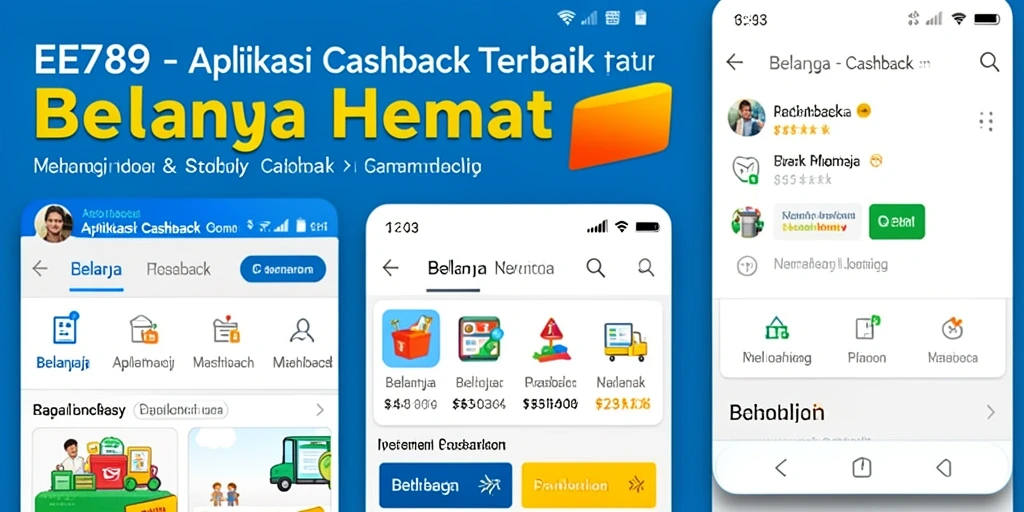 Antarmuka aplikasi EE789 yang menarik dengan fitur cashback mudah digunakan.