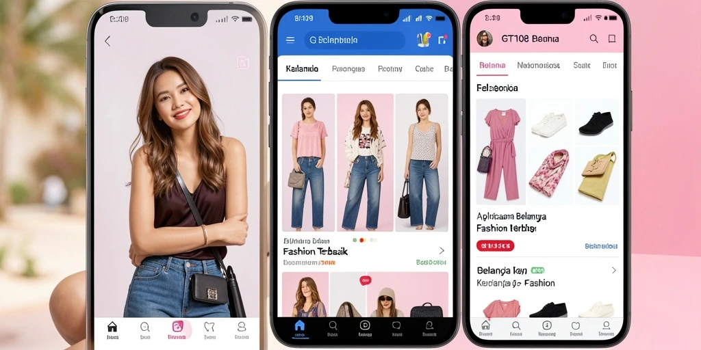 Tampilan antarmuka GT108 yang menarik dan mudah dipahami untuk belanja fashion.
