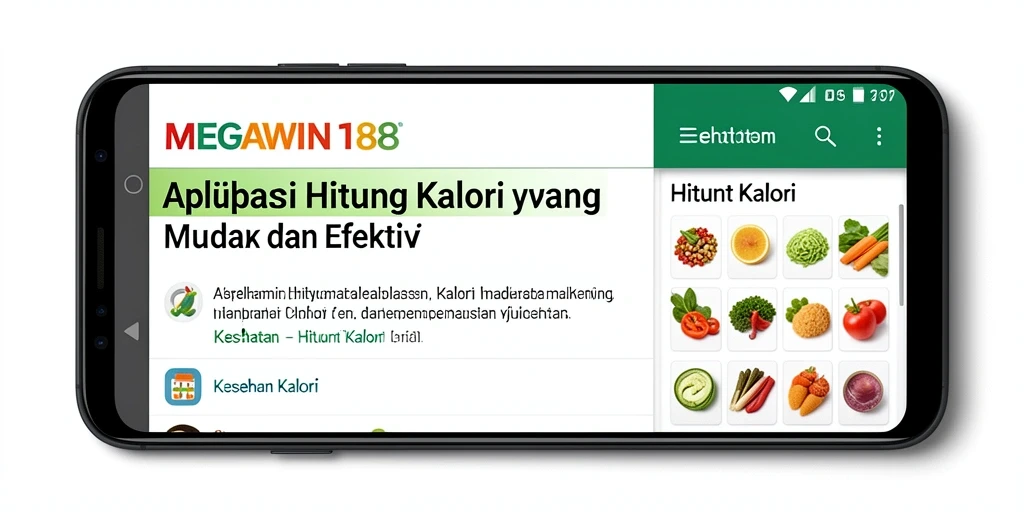Antarmuka MEGAWIN188 menampilkan fitur Hitung Kalori dengan jelas.