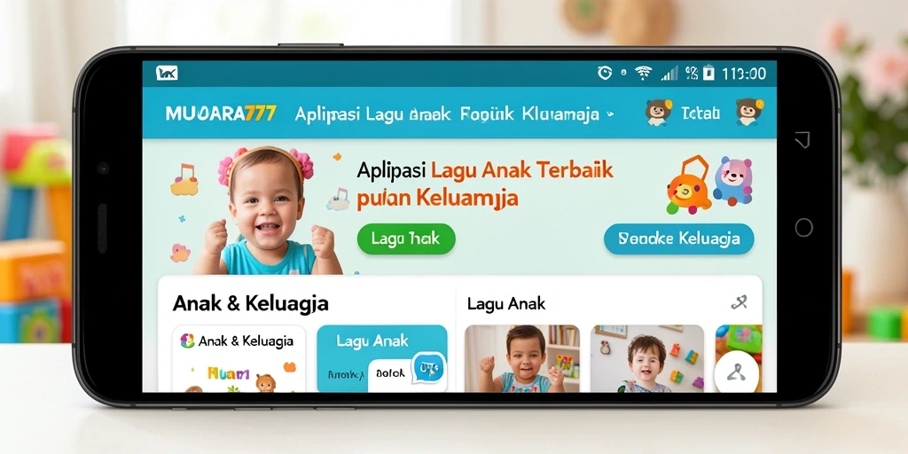 Antarmuka MUARA777 menampilkan koleksi lagu anak yang ceria dan warna-warni.