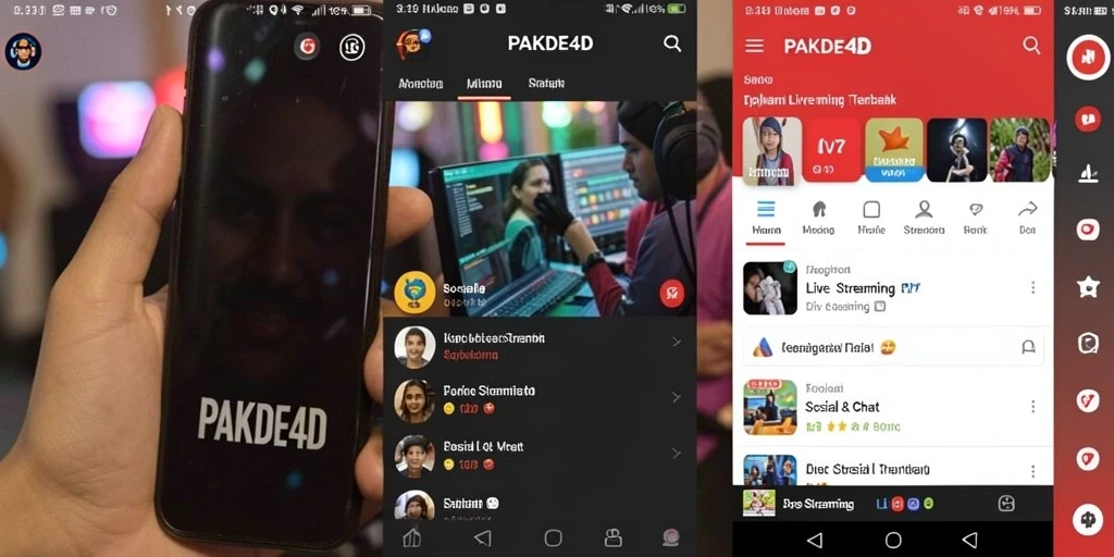 Antarmuka aplikasi PAKDE4D untuk streaming langsung yang menarik dan user-friendly.