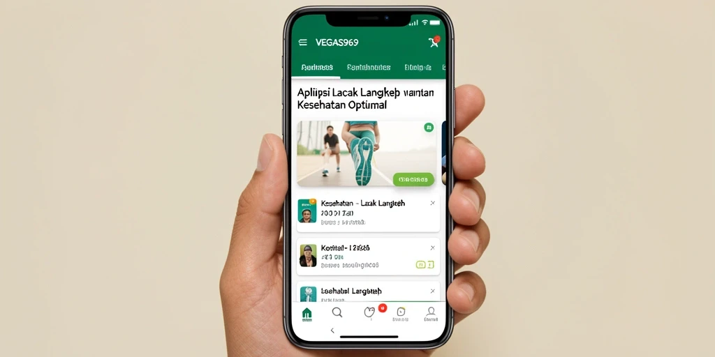 Antarmuka pengguna aplikasi Lacak Langkah VEGAS969 yang sederhana dan informatif.